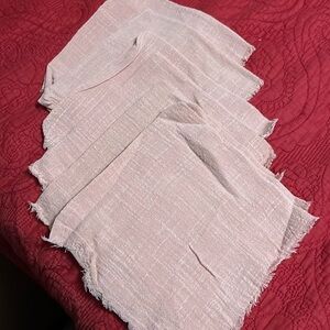 Six pack of dusty Rose napkins, raw edge